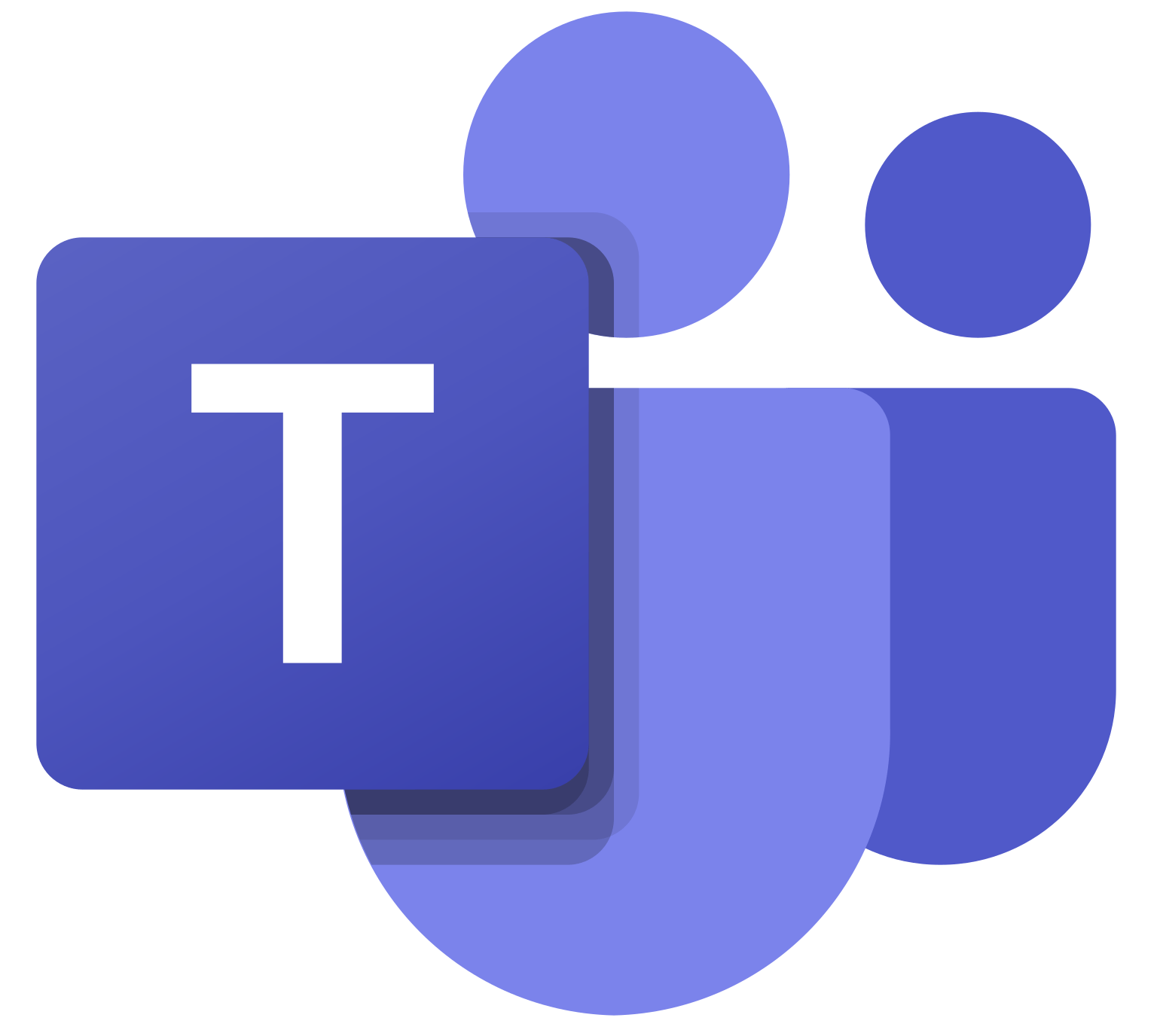 Microsoft Teams logo in blue and purple.